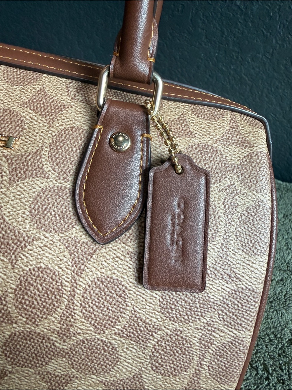 Coach Rowan Satchel in Signature Canvas Brown - Picture 15 of 15